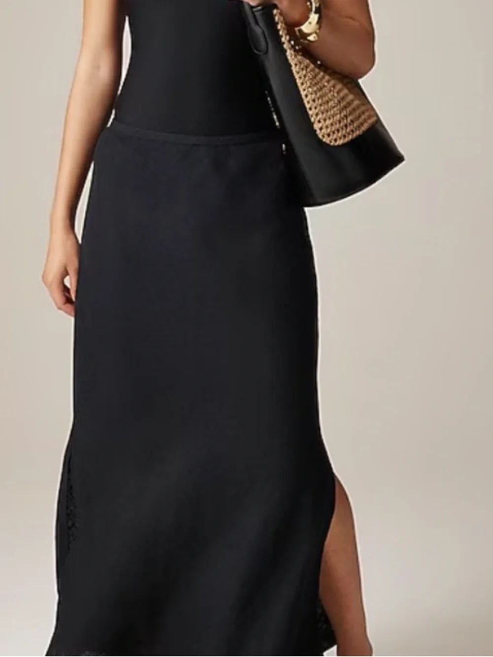 J.Crew Gwyneth Slip  Linen Maxi Skirt